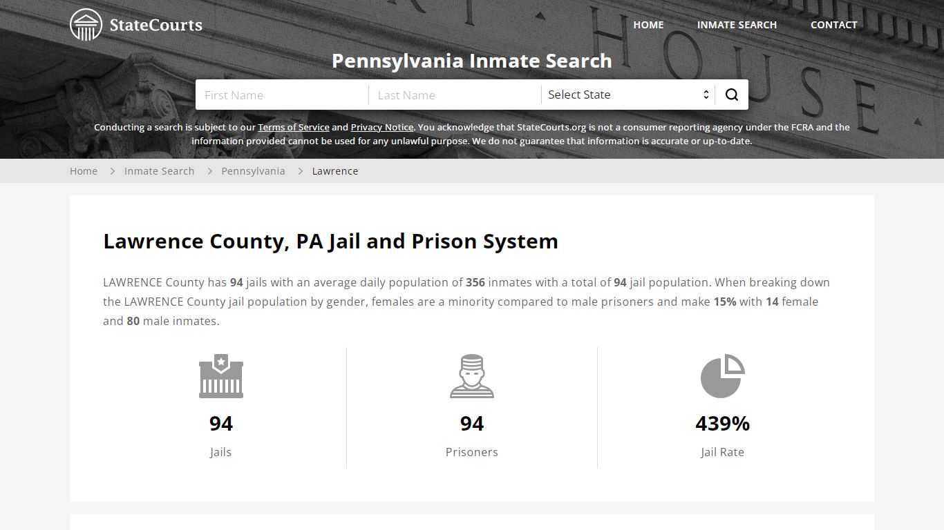 Lawrence County, PA Inmate Search - StateCourts